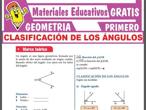 Clasificaci N De Los Ngulos Para Primer Grado De Secundaria