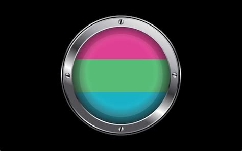 Premium Vector Polysexual Lgbt Pride Flag 3d Badge Vector Image