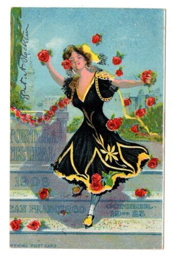 Event Advertising Postcard Portola Festival Of 1909 San Francisco Ca