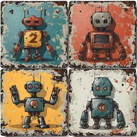Premium Photo | Design of Robot Uprising Warning Sign Weathered Sign