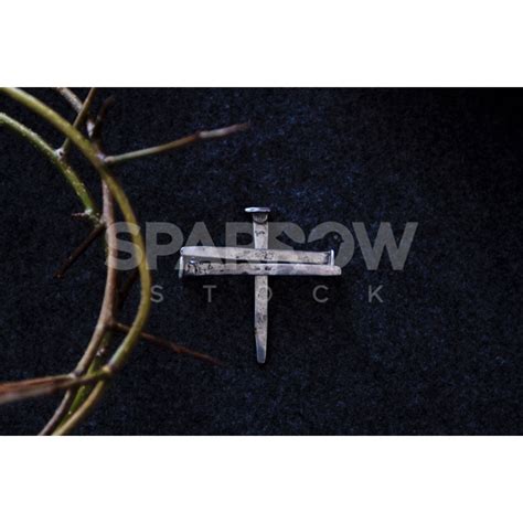 Cross of Nails with Crown of Thorns - Christian Stock Photo - SparrowStock