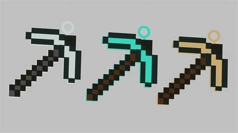 A Minecraft Pickaxe For Your Keychain 3d Model 3d Printable Cgtrader