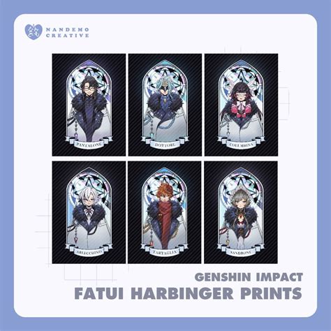 Genshin Impact Fatui Harbingers Art Prints | Nandemo Creative