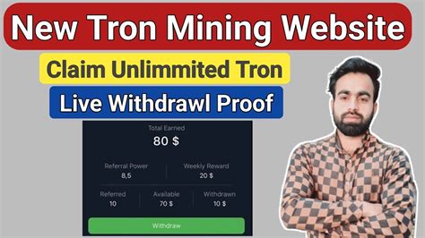 New Free Tron Mining Website New Tron Mining Site With Withdrawl