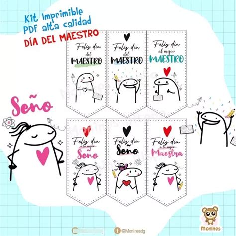 Kit Imprimible Día Del Maestro Feliz Día Seño Flork en venta en