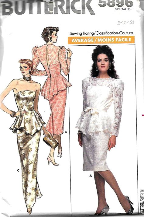 Butterick Misses Dress And Top Pattern Evening Dress And Etsy