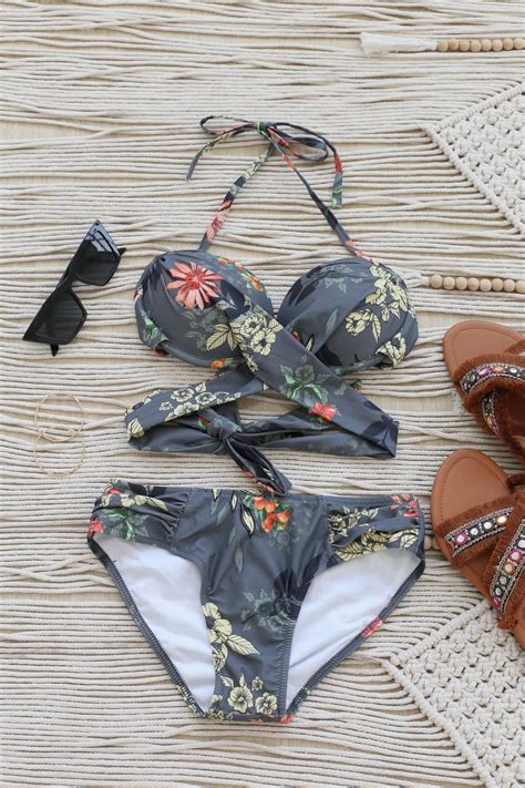 Classic Cross Wrap Bikini Set Urban Floral Shopperboard