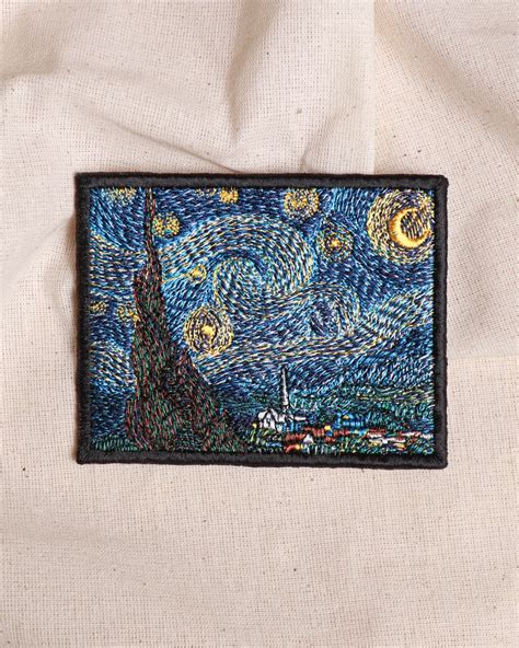 Van Gogh Starry Night Patch Starry Night Iron On Patch Art Badge