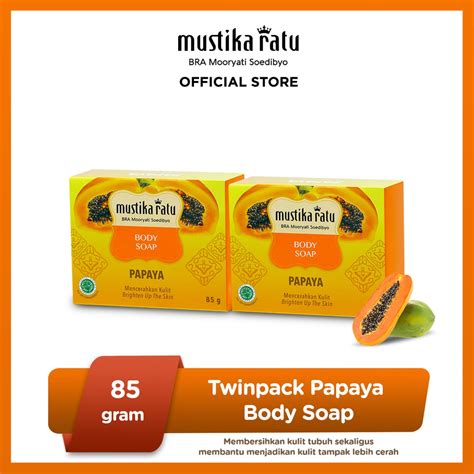 Jual Mustika Ratu Twinpack Papaya Body Soap 85gr Sabun Mandi Batang