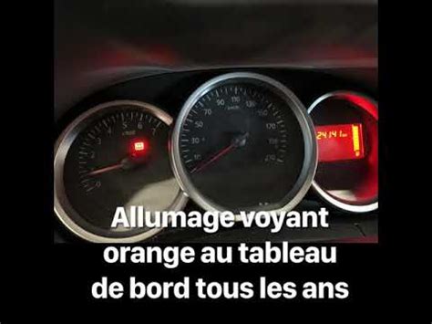 Allumage Voyant Orange Au Tableau De Bord Dacia Youtube