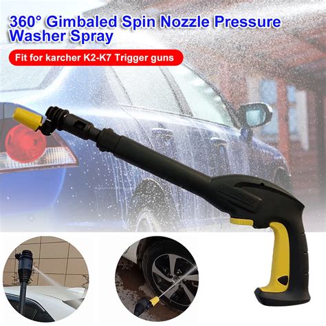 Car High Pressure Water Gun Gimbaled Spin Nozzle Pressure Washer 360