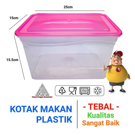 Jual KOTAK MAKAN PLASTIK 3500 ML FOOD CONTAINER BOX PLASTIK KUE TUTUP