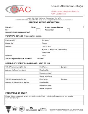 Qac Application Form Fill Online Printable Fillable Blank PdfFiller