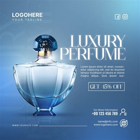 A bottle of perfume advertises the brand of perfume | Premium PSD