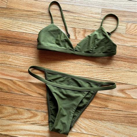 Matteau Green Bikini Size 2 Top 3 Bottoms Good Depop