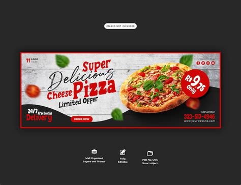 Menú De Comida Y Pizza Deliciosa Plantilla De Banner De Portada De Facebook Archivo Psd Premium