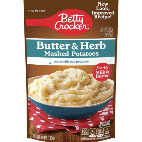 Betty Crocker Butter And Herb Mashed Potatoes 4 Ounces