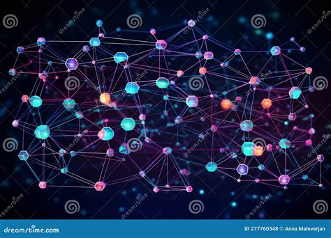 Cyber Big Data Concept Data Fields The Network Line Connects The