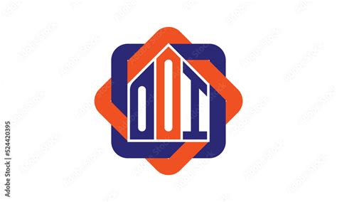 Ooi Three Letter Real Estate Logo With Home Icon Logo Design Vector