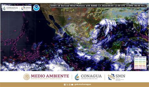 Hoy el sistema frontal 1 y otros sistemas meteorológicos ocasionarán