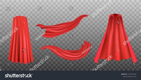 Set Red Superhero Cloaks Flowing Silk Stock Vector Royalty Free 1574979184