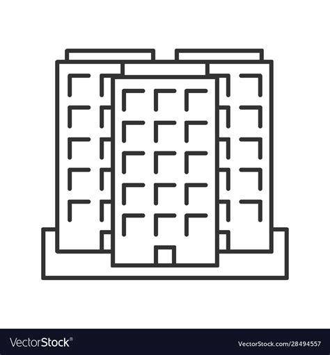 Multi Storey Building Linear Icon Royalty Free Vector Image