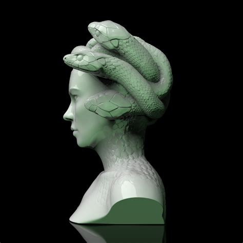 Stl File Medusa Gorgon Bust・3d Printable Model To Download・cults