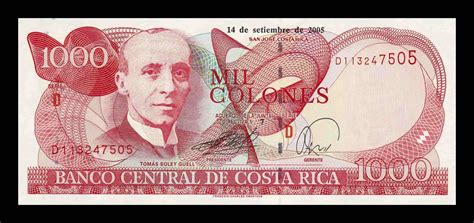 Costa Rica Colones Tom S Soley G Ell Pick F Sc Unc