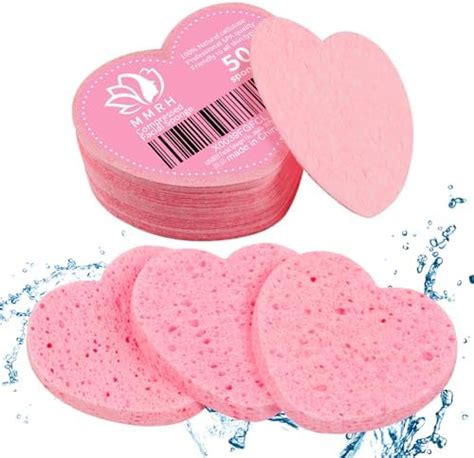 300 Pieces Compressed Facial Sponges With Containers Pink