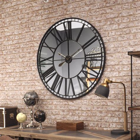 Oversized Skeleton Wall Clock Mirror | Mirror wall clock, Big wall ...