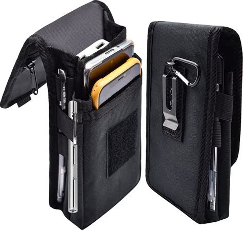 Prebene Double étui de téléphone pochette de ceinture grande pochette