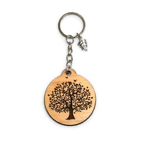 Porte Cl S Arbre De Vie Bois Bambou Gravure Au Laser Bijoux Martika