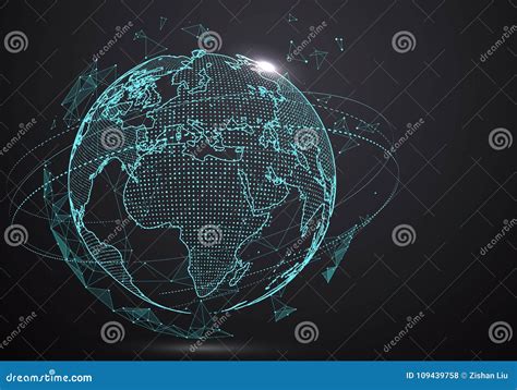 Futuristic Globalization Interface Stock Illustration Illustration