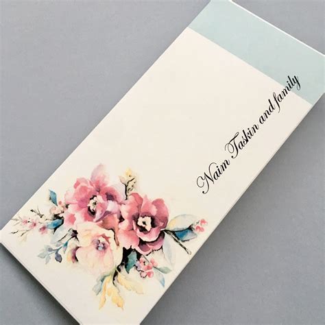 Watercolour Motif On A Personalised Gift Envelope Wedding Invitations