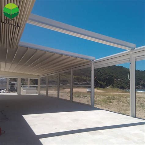 Toldo El Ctrico Ajustable De Metal P Rgola Retr Ctil Motorizada De Pvc