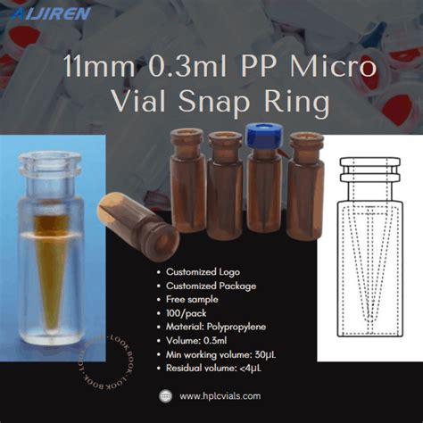 Mm Ml Polypropylene Micro Vial Snap Ring For Hplc Lab Vials