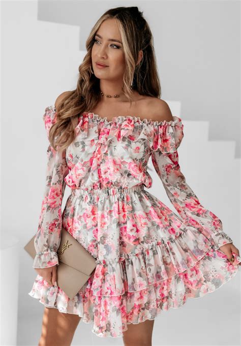 Geblümtes Kleid Mit Rüschen Flower Kingdom Rosa Andżela Online Shop