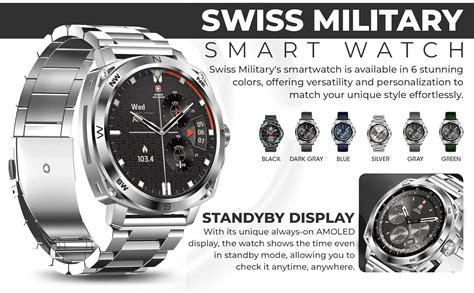 Swiss Military Dom Smartwatch Amoled Screen Days Battery