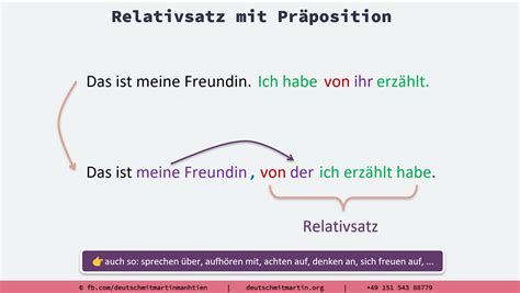 Relativsatz mit Präpositionen Deutsch mit Martin