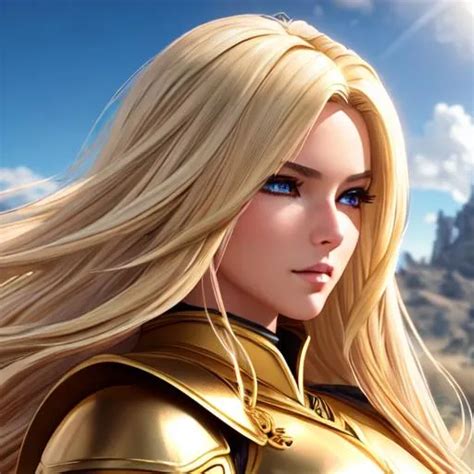 Extremely Realistic Hyperdetailed Blonde Hair Knig