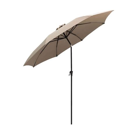 Flame Shade Ft Aluminum Market Push Button Tilt Patio Umbrella With