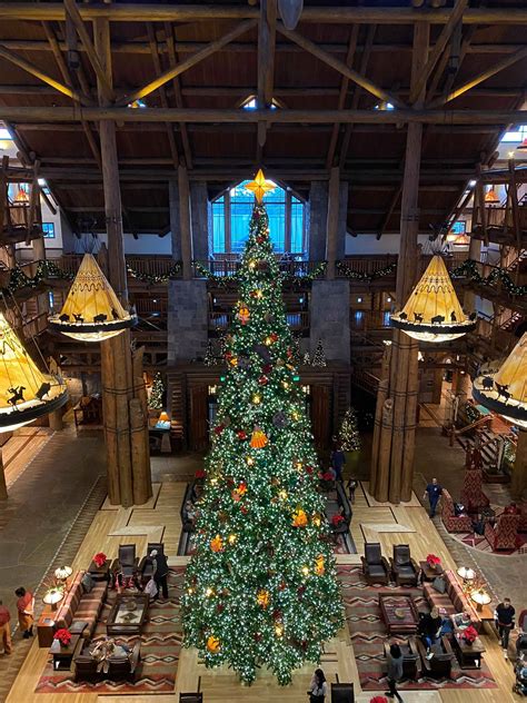 The Towering Christmas Tree Is Up At Wilderness Lodge