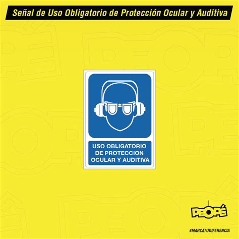 Señal Uso Obligatorio De Protección Visual Y Auditiva Mybusinessplus