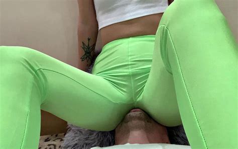 Lifestyle Femdom Part 2 Kira In Green Yoga Pants Foot Worship Trampling Ass And Pussy Worship