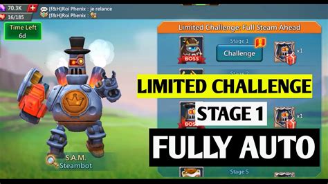 Lords Mobile Limited Challenge Full Steam Ahead Stage Fully Auto F P