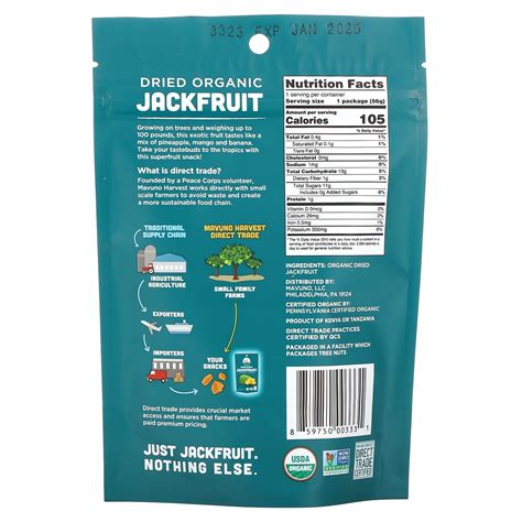 Mavuno Harvest Organic Dried Jackfruit 2 Oz 56 G