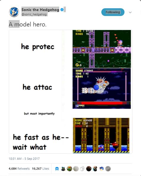 a model hero | @Sonic_Hedgehog | Know Your Meme