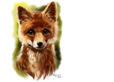 Fox Red Art Vulpe Lorri Kajenna White Animal Hd Wallpaper Peakpx