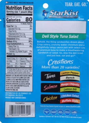 StarKist® Tuna Creations Deli Style Tuna Salad Pouch, 3 oz - Fry’s Food ...