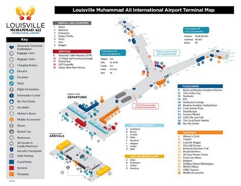 Terminal Map Louisville Muhammad Ali International Airport